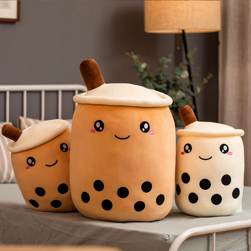 Cute Fruit Drink Plush Stuffed Soft Strawberry Milk Tea Plush Boba Tea Cup Toy Bubble Tea Pillow Cushion Kids Gift - Tiff's Treasures