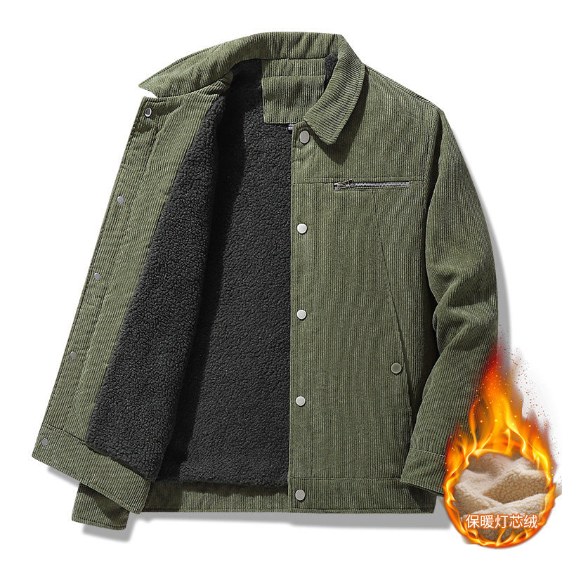 Winter Slim Retro Lapels Thick Corduroy Jacket - Tiff's Treasures