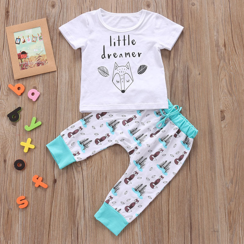 Newborn Baby Clothes Set T-shirt Tops Pants Little Boys and Girls Outfits - Tiff's Treasures
