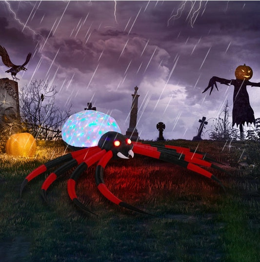 Inflatables Crawling Spider 11.8 FT Halloween Outdoor Decorations With Rotating LED Lights - Tiff's Treasures