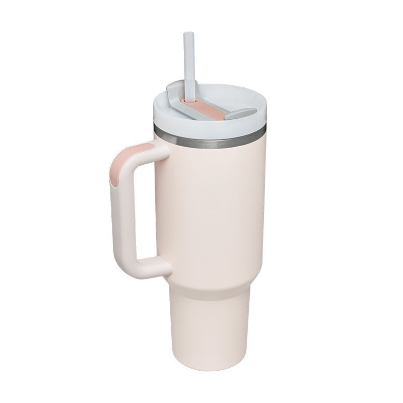 40 Oz Tumbler With Handle Straw Insulated, Stainless Steel Spill Proof Vacuum Coffee Cup Tumbler With Lid Tapered Mug Gifts For Valentine Lover Suitable For Car Gym Office Travel - Tiff's Treasures