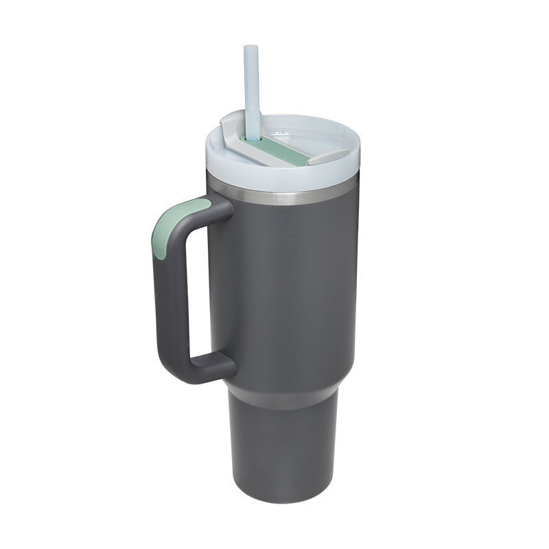 40 Oz Tumbler With Handle Straw Insulated, Stainless Steel Spill Proof Vacuum Coffee Cup Tumbler With Lid Tapered Mug Gifts For Valentine Lover Suitable For Car Gym Office Travel - Tiff's Treasures