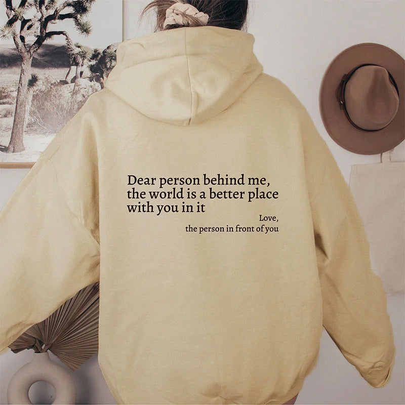 Unisex Plush Hoodie – Dear Person Behind Me - Tiff's Treasures