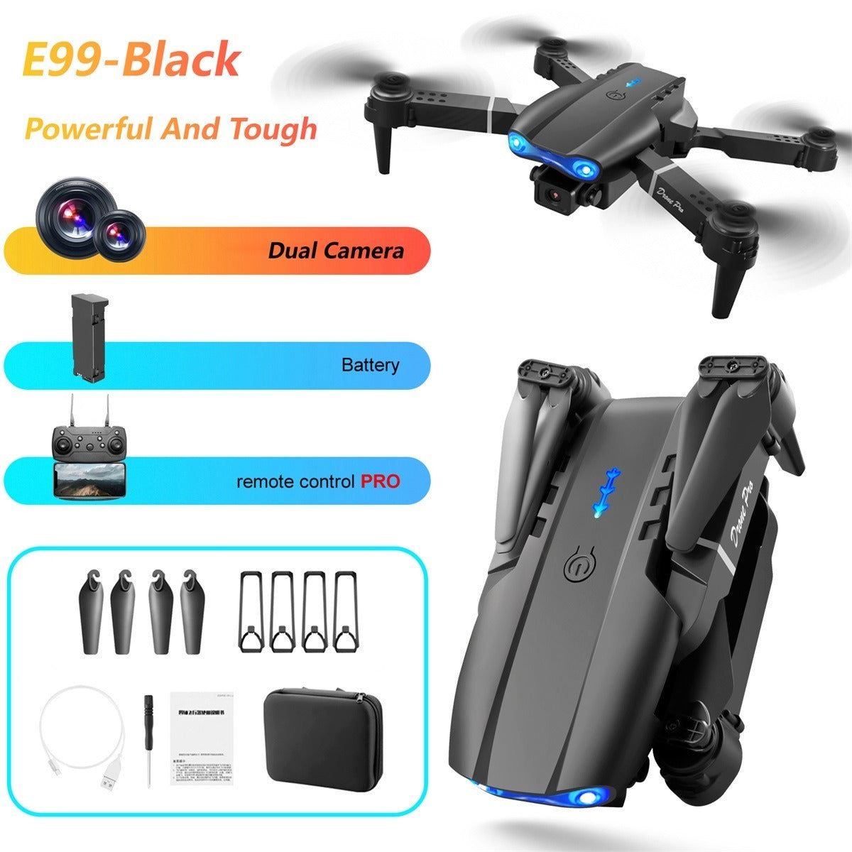 The E99 Dual-camera Drone With Two Batteries Has The Function Of Altitude Hold Mode. - Tiff's Treasures