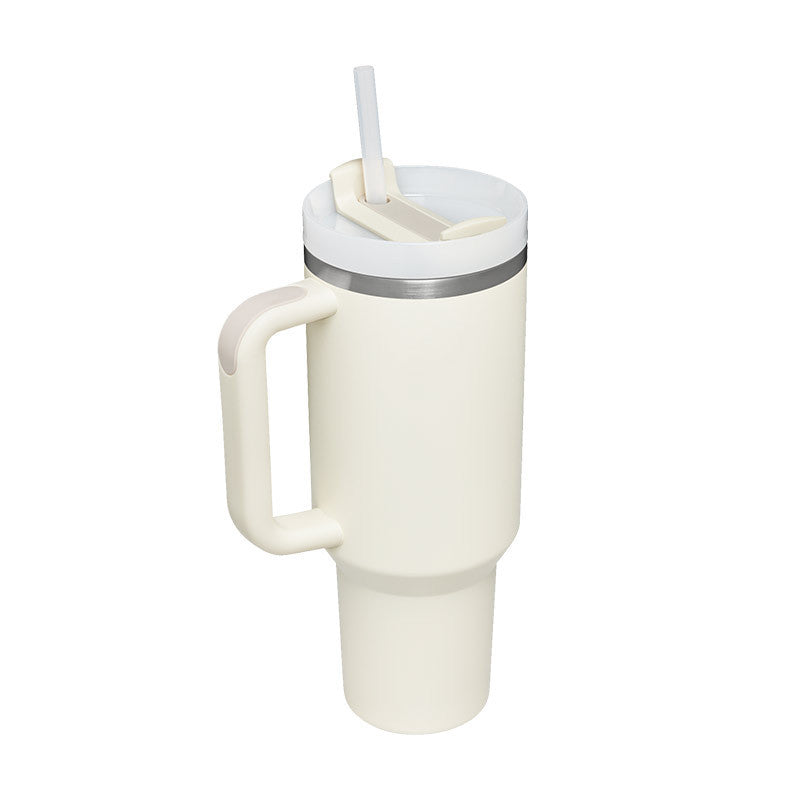 40 Oz Tumbler With Handle Straw Insulated, Stainless Steel Spill Proof Vacuum Coffee Cup Tumbler With Lid Tapered Mug Gifts For Valentine Lover Suitable For Car Gym Office Travel - Tiff's Treasures