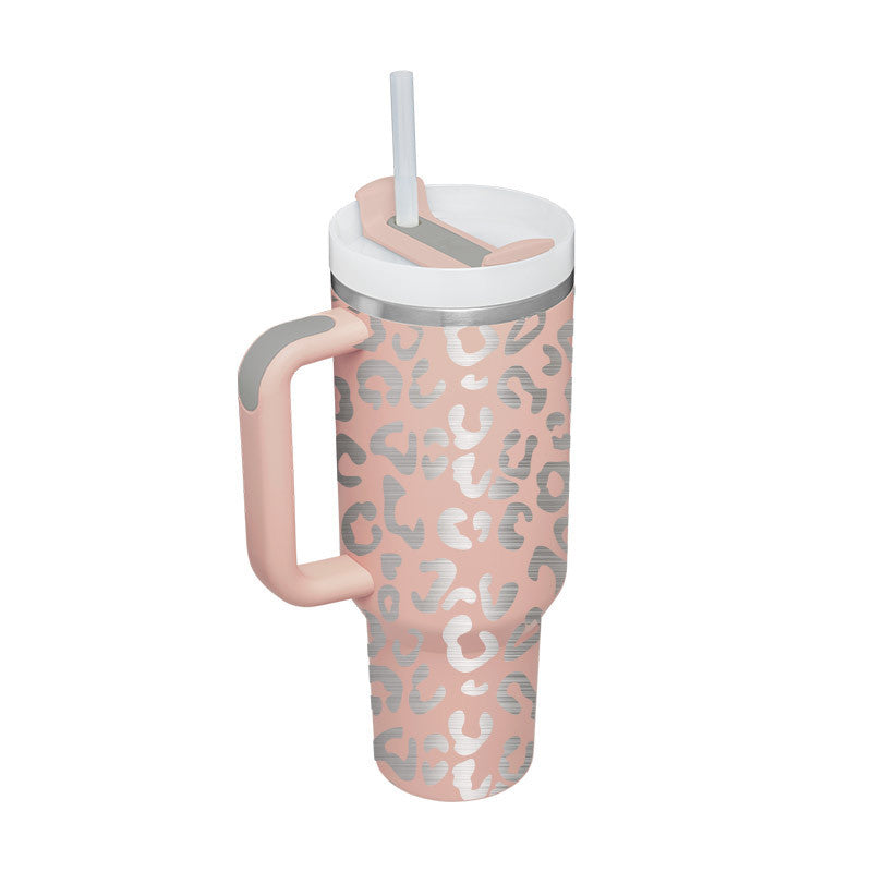 40 Oz Tumbler With Handle Straw Insulated, Stainless Steel Spill Proof Vacuum Coffee Cup Tumbler With Lid Tapered Mug Gifts For Valentine Lover Suitable For Car Gym Office Travel - Tiff's Treasures