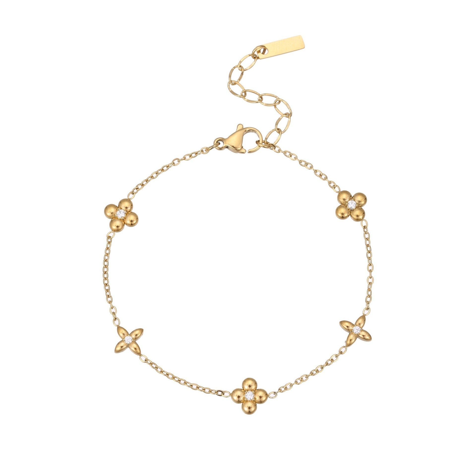 Titanium Steel Star Zircon Bracelet (18K Gold Plate) - Tiff's Treasures