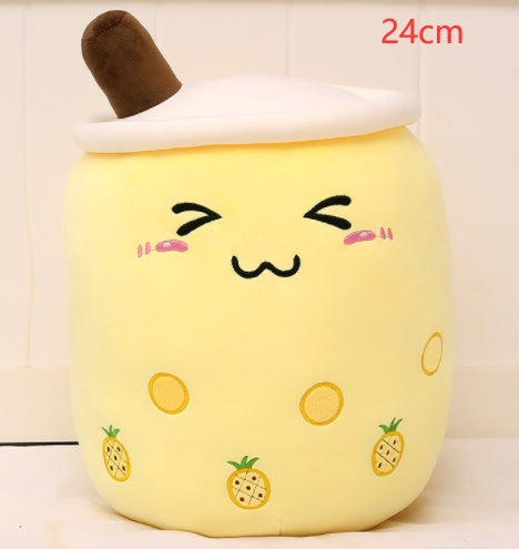 Cute Fruit Drink Plush Stuffed Soft Strawberry Milk Tea Plush Boba Tea Cup Toy Bubble Tea Pillow Cushion Kids Gift - Tiff's Treasures