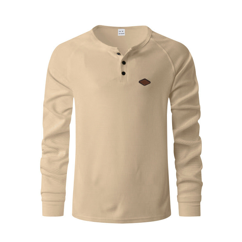 Waffle Buckle Quick-drying Raglan Henry Long Sleeve - Tiff's Treasures