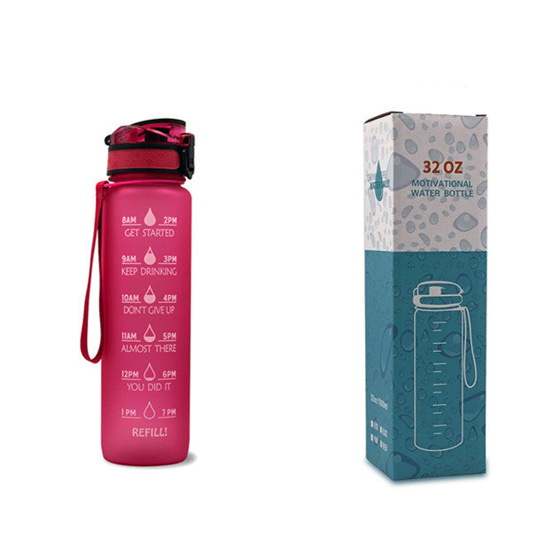 1L Tritan Water Bottle With Time Marker Bounce Cover Motivational Water Bottle Cycling Leakproof Cup For Sports Fitness Bottles - Tiff's Treasures