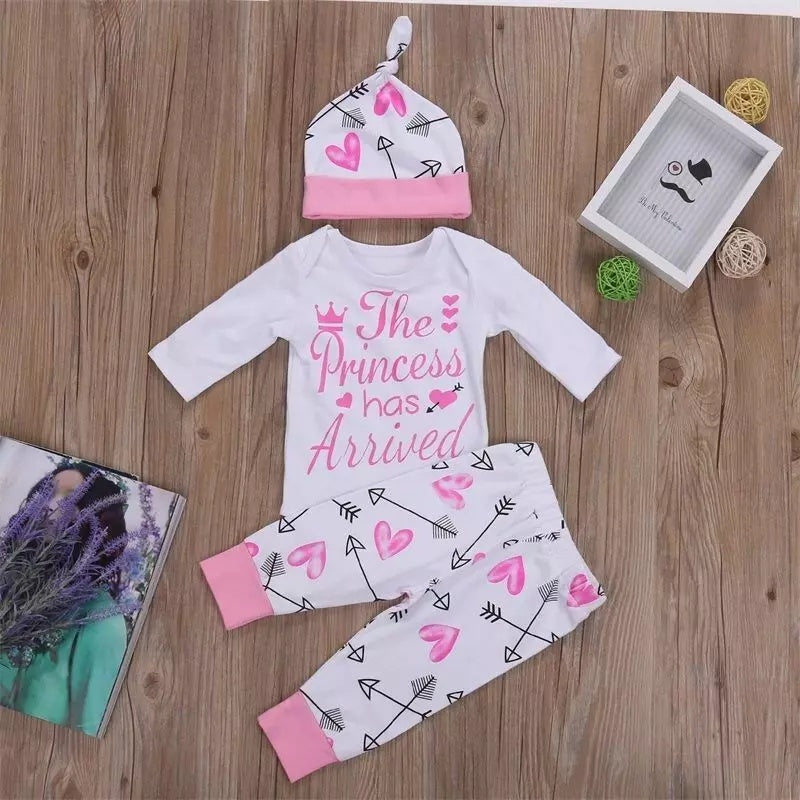 4PCS Newborn Kids Baby Girl Outfits Clothes Romper Bodysuit Pants Outfits Set - Tiff's Treasures