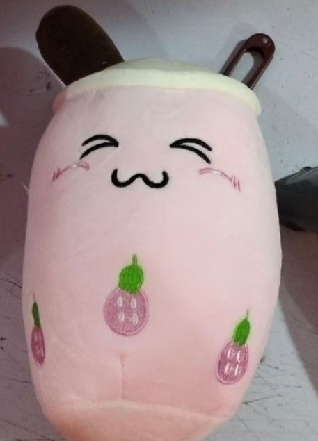Cute Fruit Drink Plush Stuffed Soft Strawberry Milk Tea Plush Boba Tea Cup Toy Bubble Tea Pillow Cushion Kids Gift - Tiff's Treasures