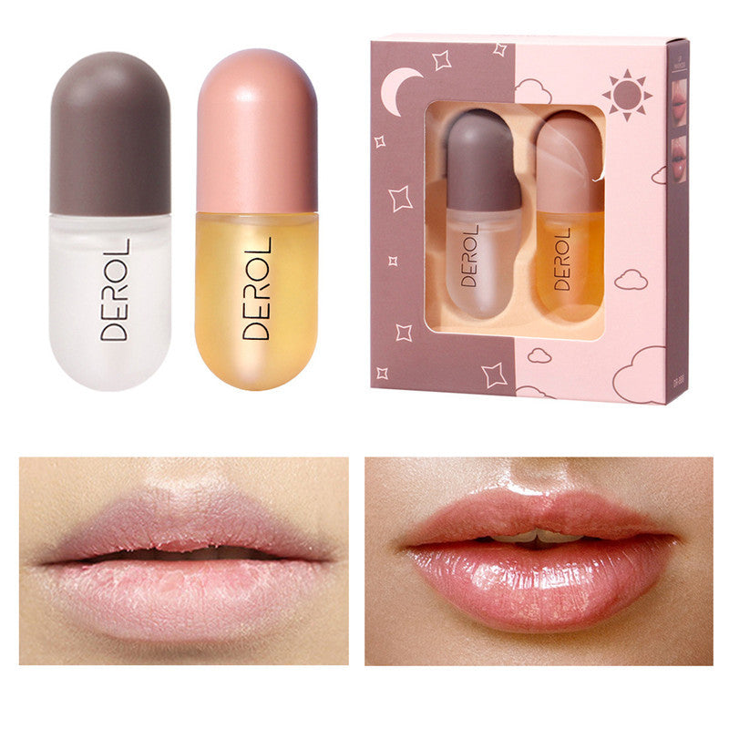 Day Night Instant Volume Lip Plumper Oil Clear Lasting Nourishing Repairing Reduce Lip Fine Line Care Lip Beauty Cosmetic - Tiff's Treasures