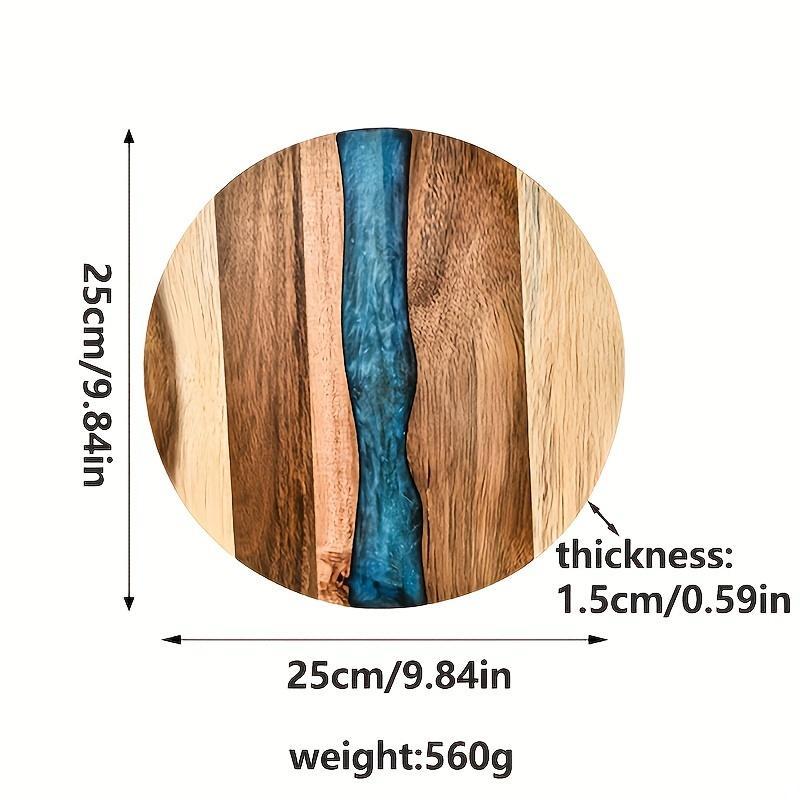Acrylic Wood Resin Round Cutting Board Food Safe Kitchen Tray Suitable For Steak Snacks Fruits Ideal For Home And Restaurant - Tiff's Treasures