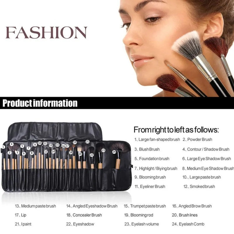 Makeup Brush Sets Professional Cosmetics Brushes Eyebrow Powder Foundation Shadows Pinceaux Make Up Tools. Gift Bag Of 24 Pcs. - Tiff's Treasures