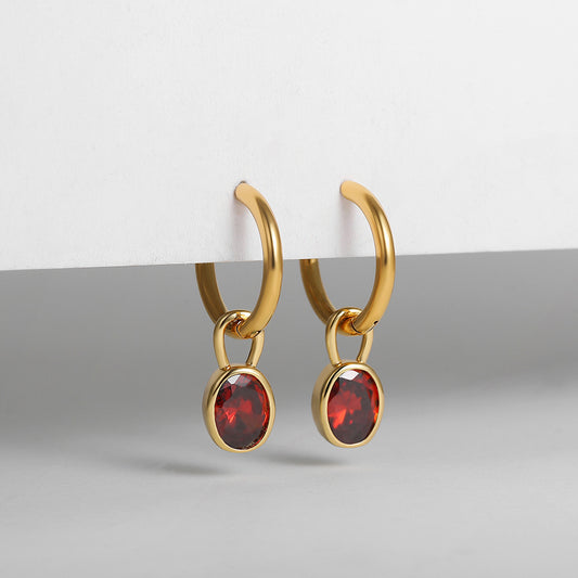 Women's Retro Simple Oval Zircon Earrings - Tiff's Treasures