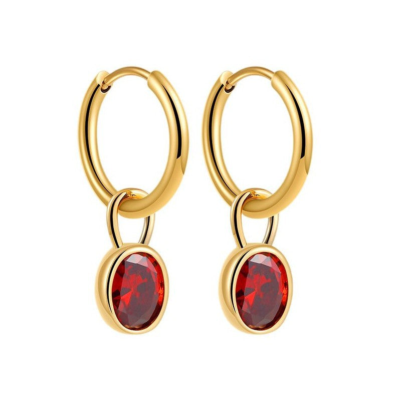 Women's Retro Simple Oval Zircon Earrings - Tiff's Treasures