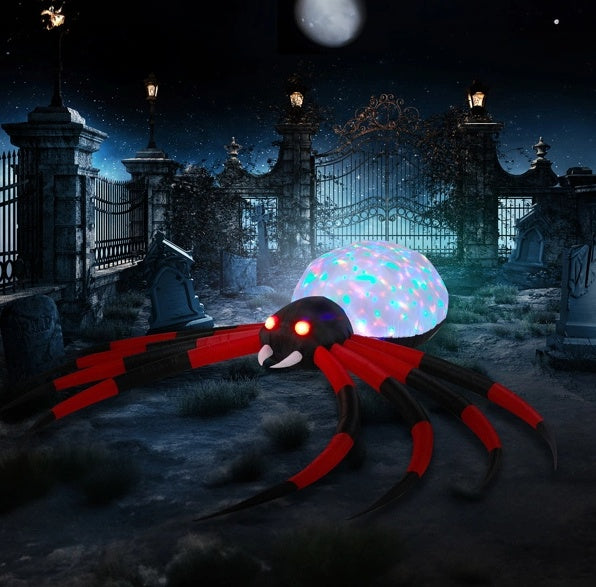 Inflatables Crawling Spider 11.8 FT Halloween Outdoor Decorations With Rotating LED Lights - Tiff's Treasures