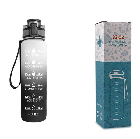 1L Tritan Water Bottle With Time Marker Bounce Cover Motivational Water Bottle Cycling Leakproof Cup For Sports Fitness Bottles - Tiff's Treasures