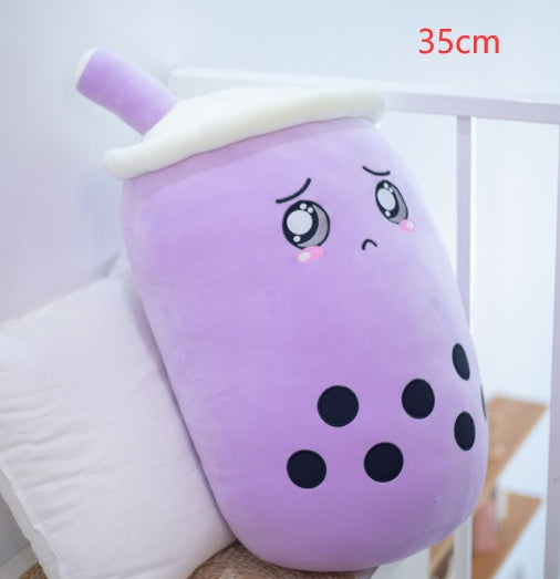 Cute Fruit Drink Plush Stuffed Soft Strawberry Milk Tea Plush Boba Tea Cup Toy Bubble Tea Pillow Cushion Kids Gift - Tiff's Treasures