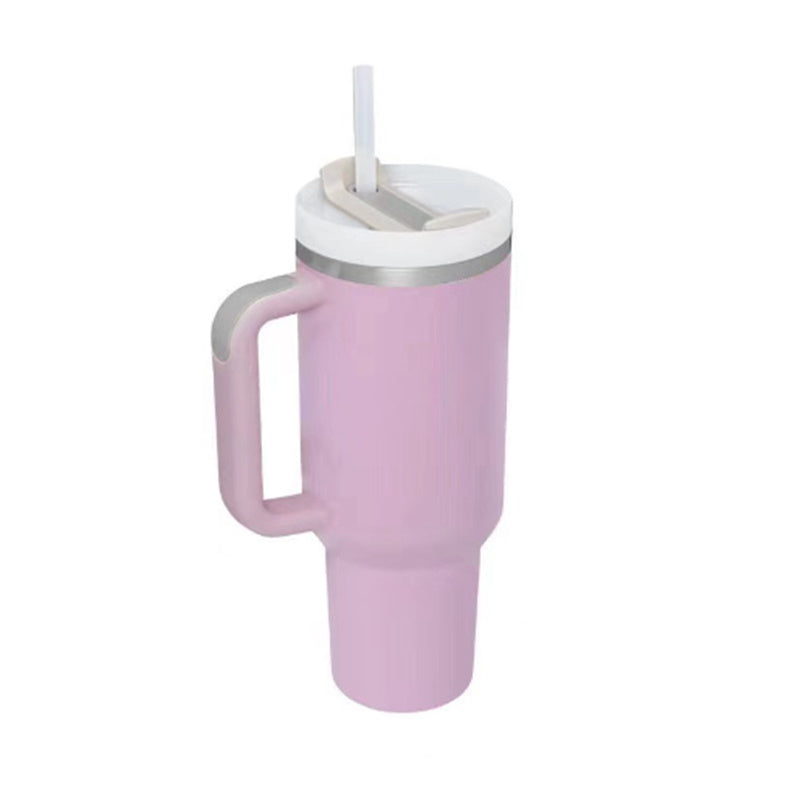 40 Oz Tumbler With Handle Straw Insulated, Stainless Steel Spill Proof Vacuum Coffee Cup Tumbler With Lid Tapered Mug Gifts For Valentine Lover Suitable For Car Gym Office Travel - Tiff's Treasures