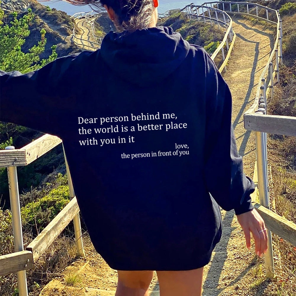 Unisex Plush Hoodie – Dear Person Behind Me - Tiff's Treasures