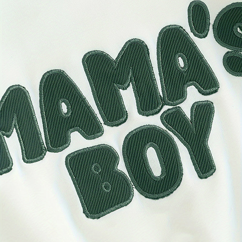 Toddler Baby Boy Clothes 'Mama's Boy' Print Long Sleeve Sweatshirt Tops Trousers Set Casual Cute Outfit - Tiff's Treasures