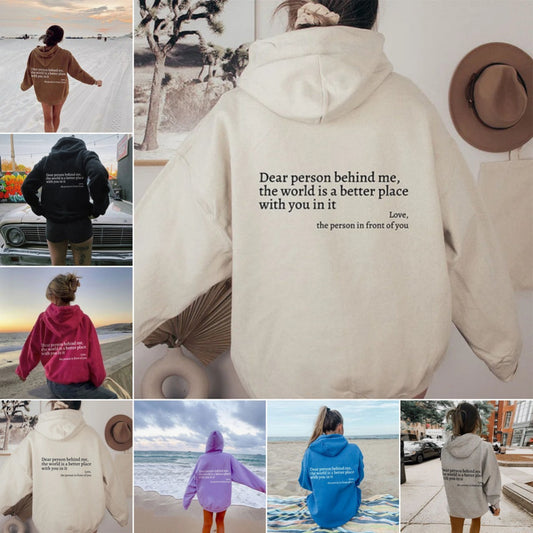 Unisex Plush Hoodie – Dear Person Behind Me - Tiff's Treasures