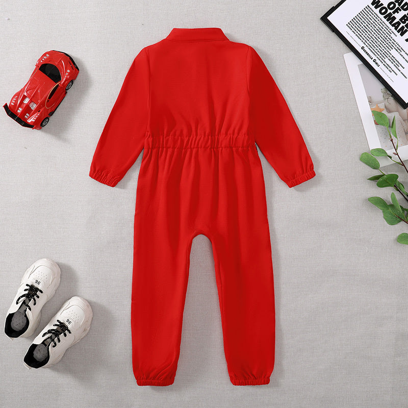 Toddler Girls Boys Racing Driver Jumpsuit, Racer Outfit, Halloween Christmas Carnival Party Race Car Driver Clothing Set - Tiff's Treasures