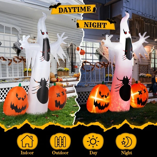 Ghost Spider Pumpkin 11.8 FT Halloween Inflatables Outdoor Decorations - Tiff's Treasures