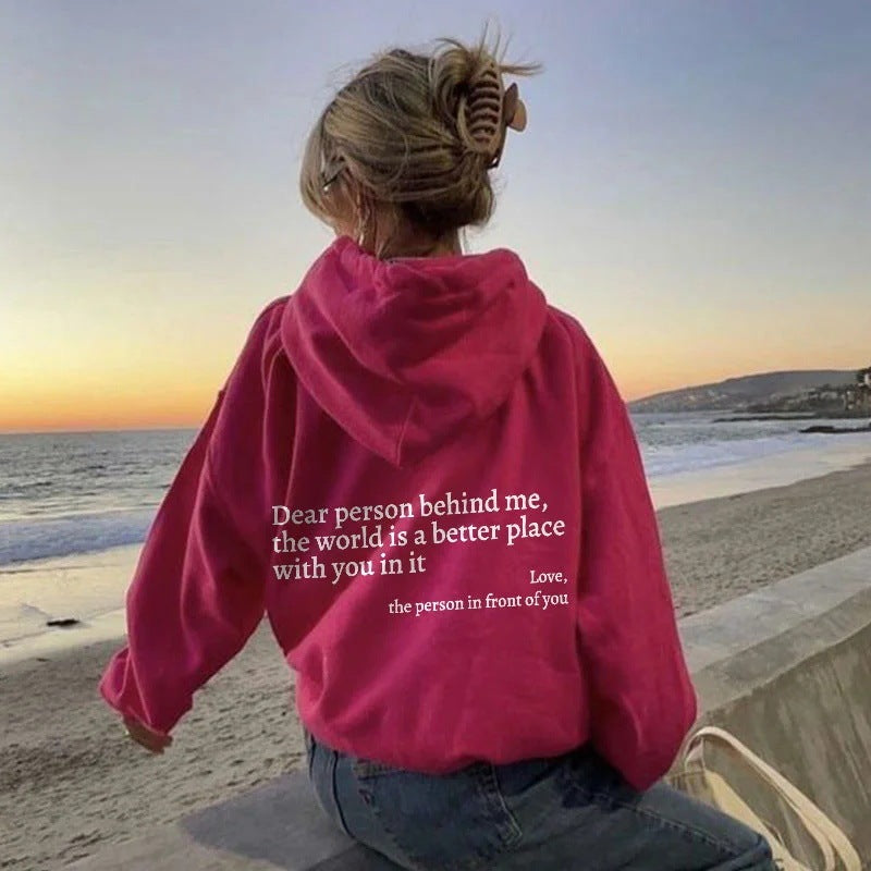 Unisex Plush Hoodie – Dear Person Behind Me - Tiff's Treasures