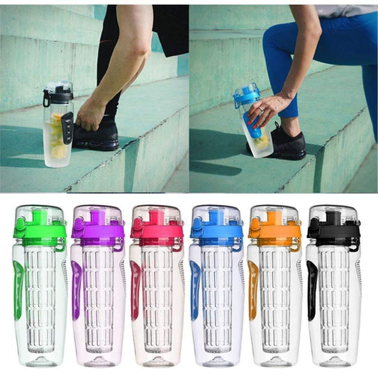 32Oz Fruit Infusing Infuser Water Bottle Water Fruit Bottle BPA Free Plastic Sport Fruit Infuser Water Bottles With Infuser Juice Shaker Drink Bottle Of Water - Tiff's Treasures