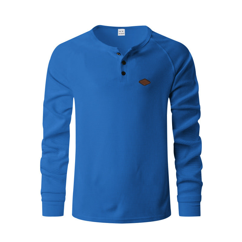 Waffle Buckle Quick-drying Raglan Henry Long Sleeve - Tiff's Treasures