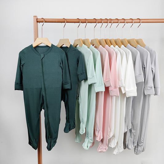 Solid Color Baby's Romper Bamboo Fiber Romper - Tiff's Treasures
