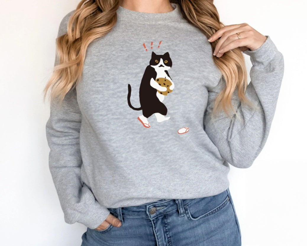 Women's Fashionable Solid Color Printed Long Sleeved Sweatshirt - Tiff's Treasures