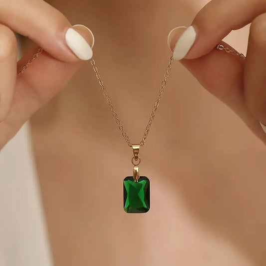 Retro Personality Fashion Rectangular Pendant Geometric Simple Necklace - Tiff's Treasures