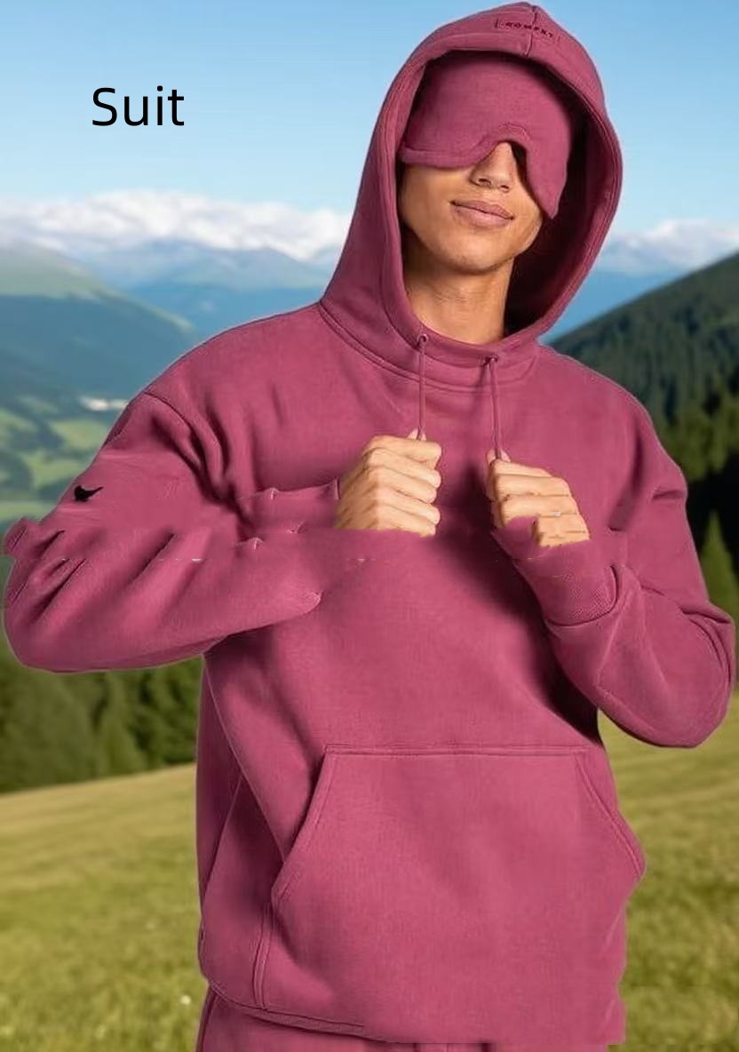 Solid‑Color Pullover Long‑Sleeve Sweater Suit Set (Top & Pants) for Men - Tiff's Treasures