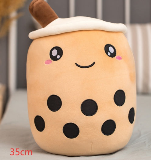 Cute Fruit Drink Plush Stuffed Soft Strawberry Milk Tea Plush Boba Tea Cup Toy Bubble Tea Pillow Cushion Kids Gift - Tiff's Treasures