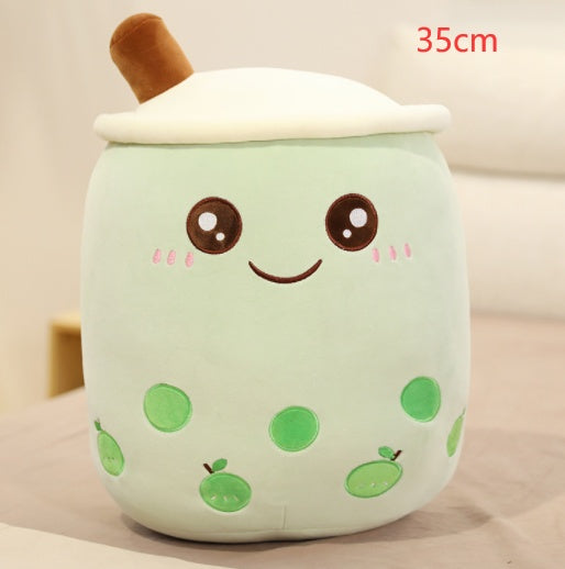 Cute Fruit Drink Plush Stuffed Soft Strawberry Milk Tea Plush Boba Tea Cup Toy Bubble Tea Pillow Cushion Kids Gift - Tiff's Treasures