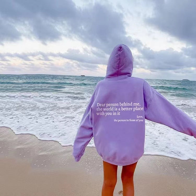 Unisex Plush Hoodie – Dear Person Behind Me - Tiff's Treasures