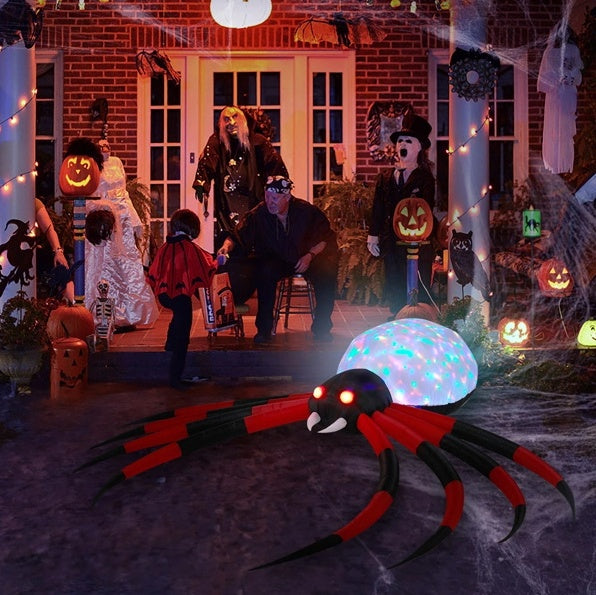 Inflatables Crawling Spider 11.8 FT Halloween Outdoor Decorations With Rotating LED Lights - Tiff's Treasures