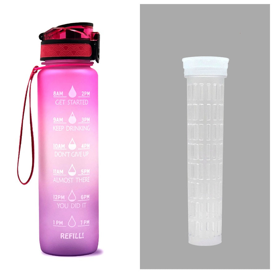 1L Tritan Water Bottle With Time Marker Bounce Cover Motivational Water Bottle Cycling Leakproof Cup For Sports Fitness Bottles - Tiff's Treasures