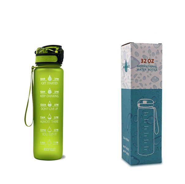 1L Tritan Water Bottle With Time Marker Bounce Cover Motivational Water Bottle Cycling Leakproof Cup For Sports Fitness Bottles - Tiff's Treasures