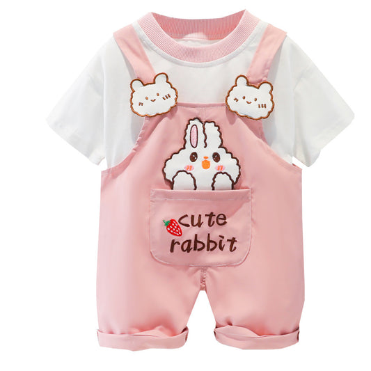 Baby Summer Cartoon Short-sleeved Overalls - Tiff's Treasures