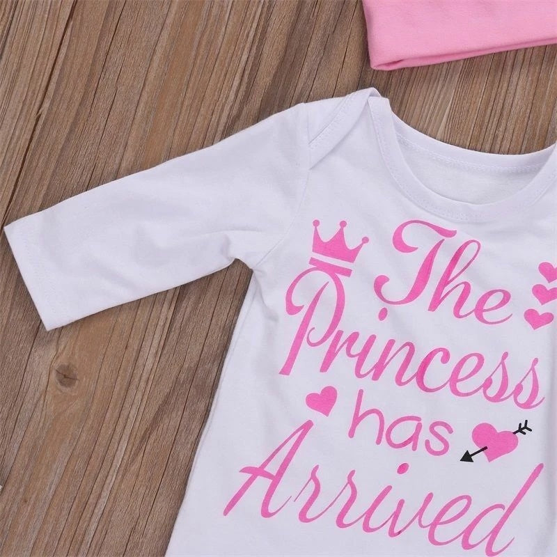 4PCS Newborn Kids Baby Girl Outfits Clothes Romper Bodysuit Pants Outfits Set - Tiff's Treasures
