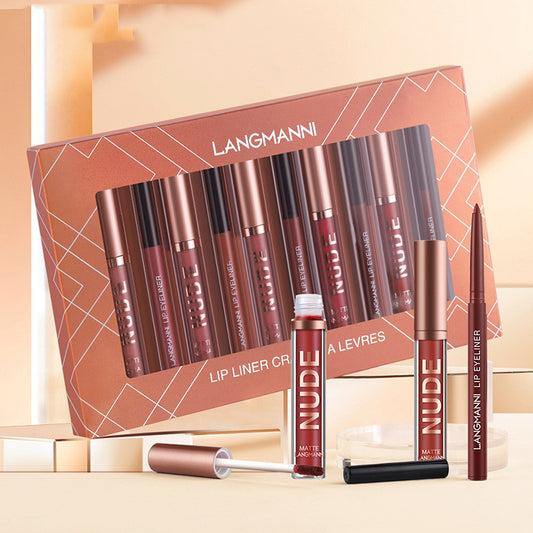 Lip Liner And Lipstick Makeup 12 Pcs Set 6 Matte Lipstick 6 Lip Liner Pens Waterproof Long Lasting Matte Lipstick Beauty Cosmetics Makeup Gift For Girls Lipstick Set - Tiff's Treasures