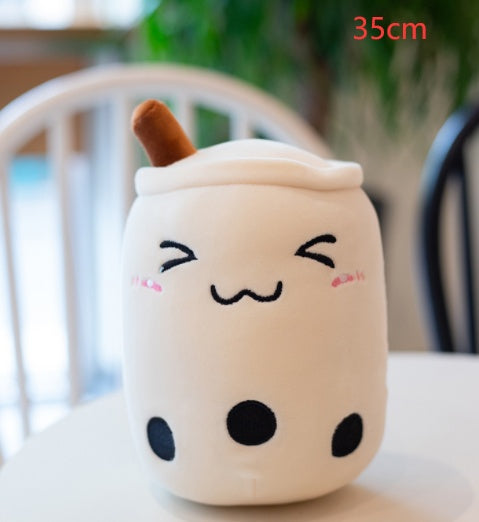 Cute Fruit Drink Plush Stuffed Soft Strawberry Milk Tea Plush Boba Tea Cup Toy Bubble Tea Pillow Cushion Kids Gift - Tiff's Treasures