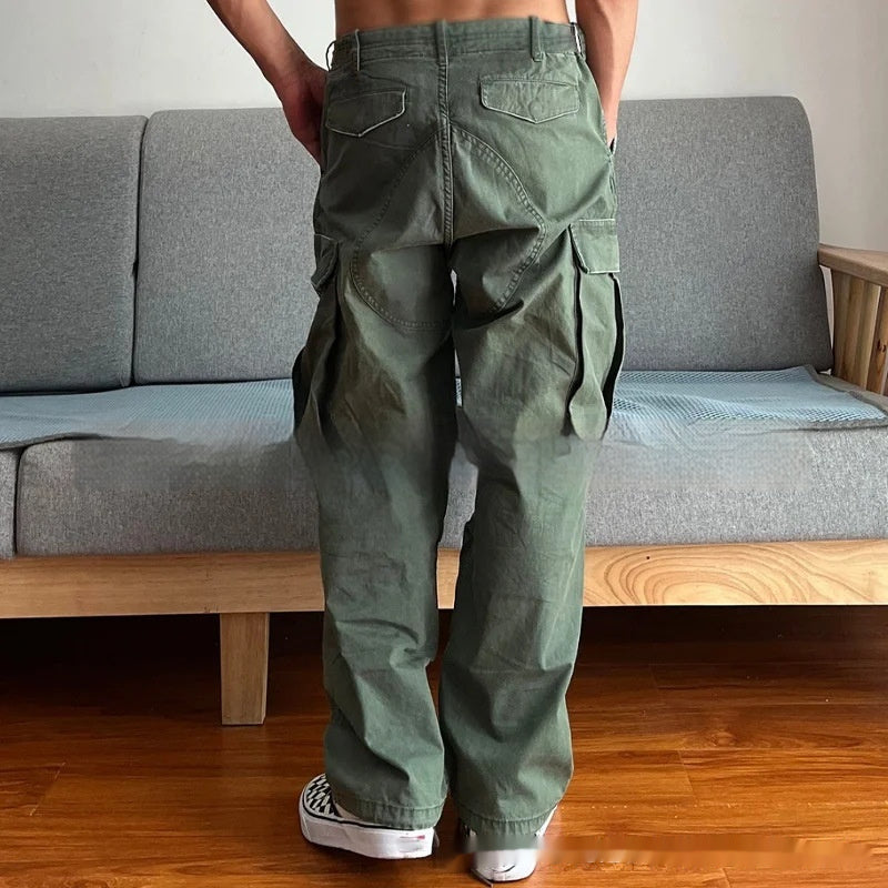 Men's Large Loose Pockets Wear-resistant Washing Paratrooper Pants - Tiff's Treasures