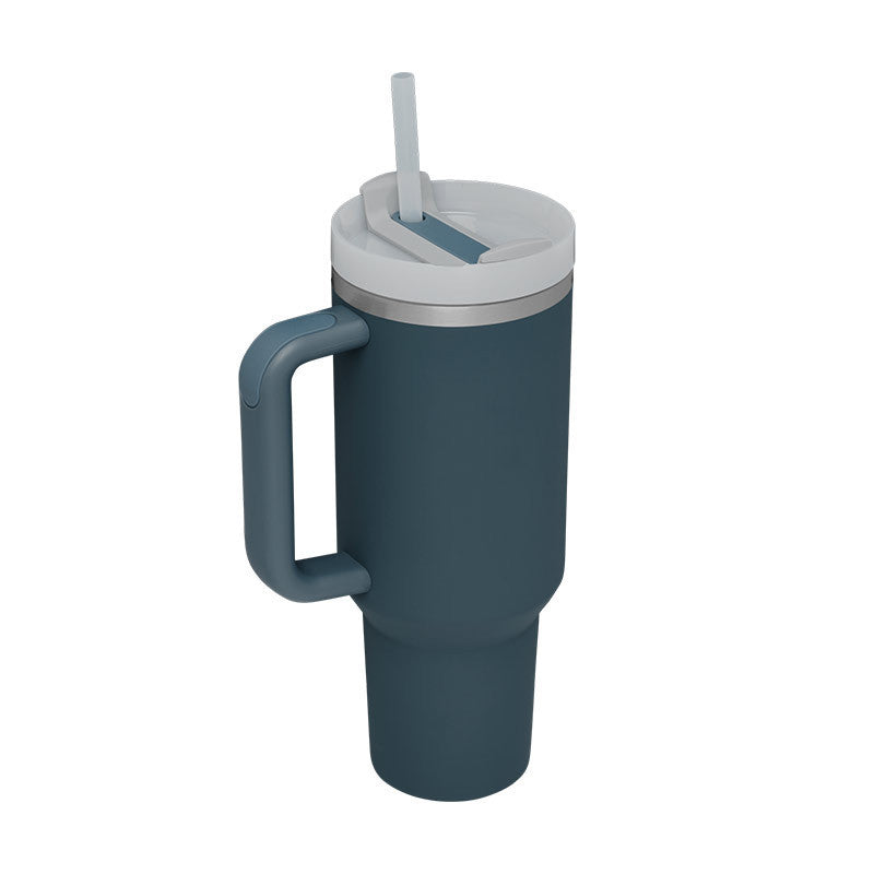 40 Oz Tumbler With Handle Straw Insulated, Stainless Steel Spill Proof Vacuum Coffee Cup Tumbler With Lid Tapered Mug Gifts For Valentine Lover Suitable For Car Gym Office Travel - Tiff's Treasures