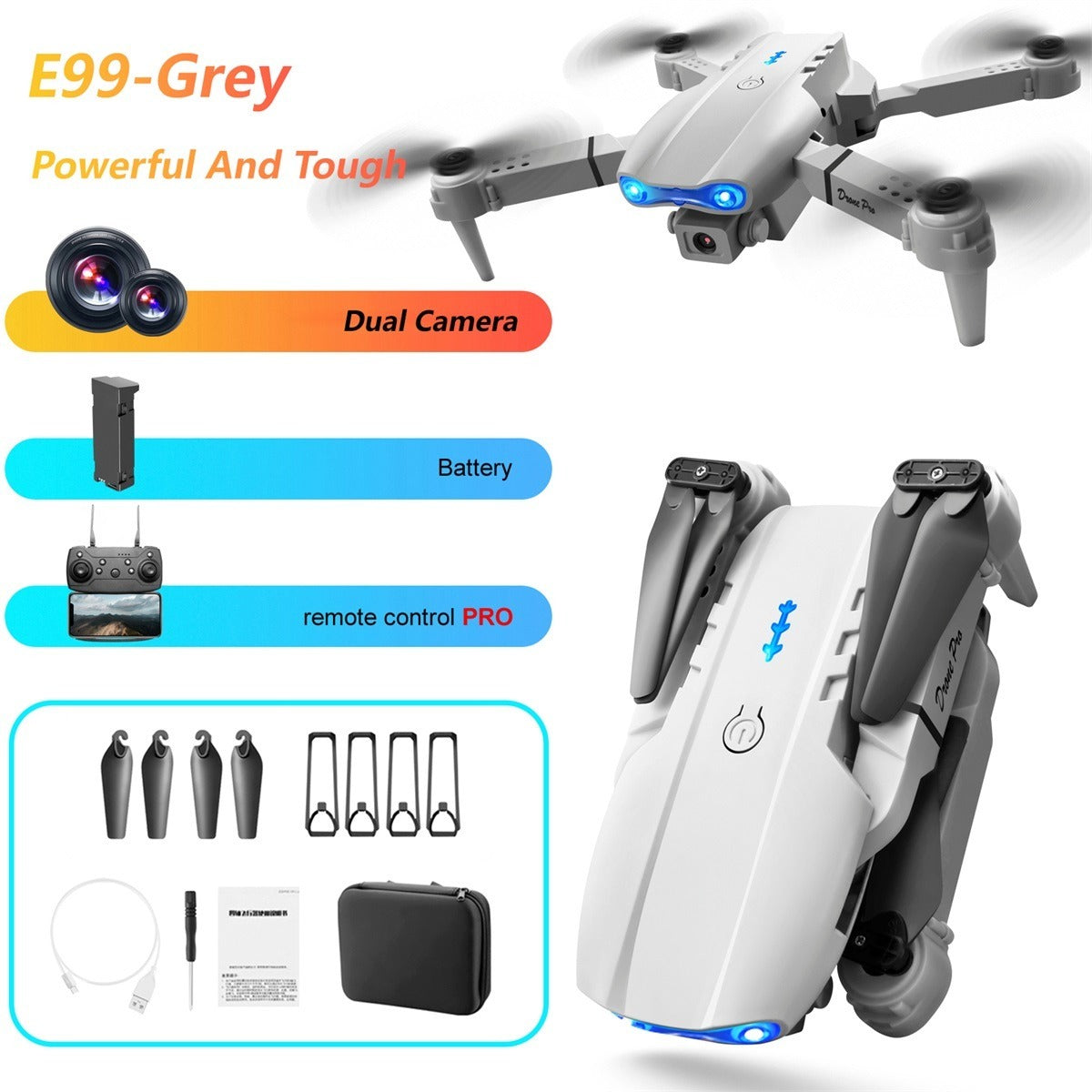 The E99 Dual-camera Drone With Two Batteries Has The Function Of Altitude Hold Mode. - Tiff's Treasures